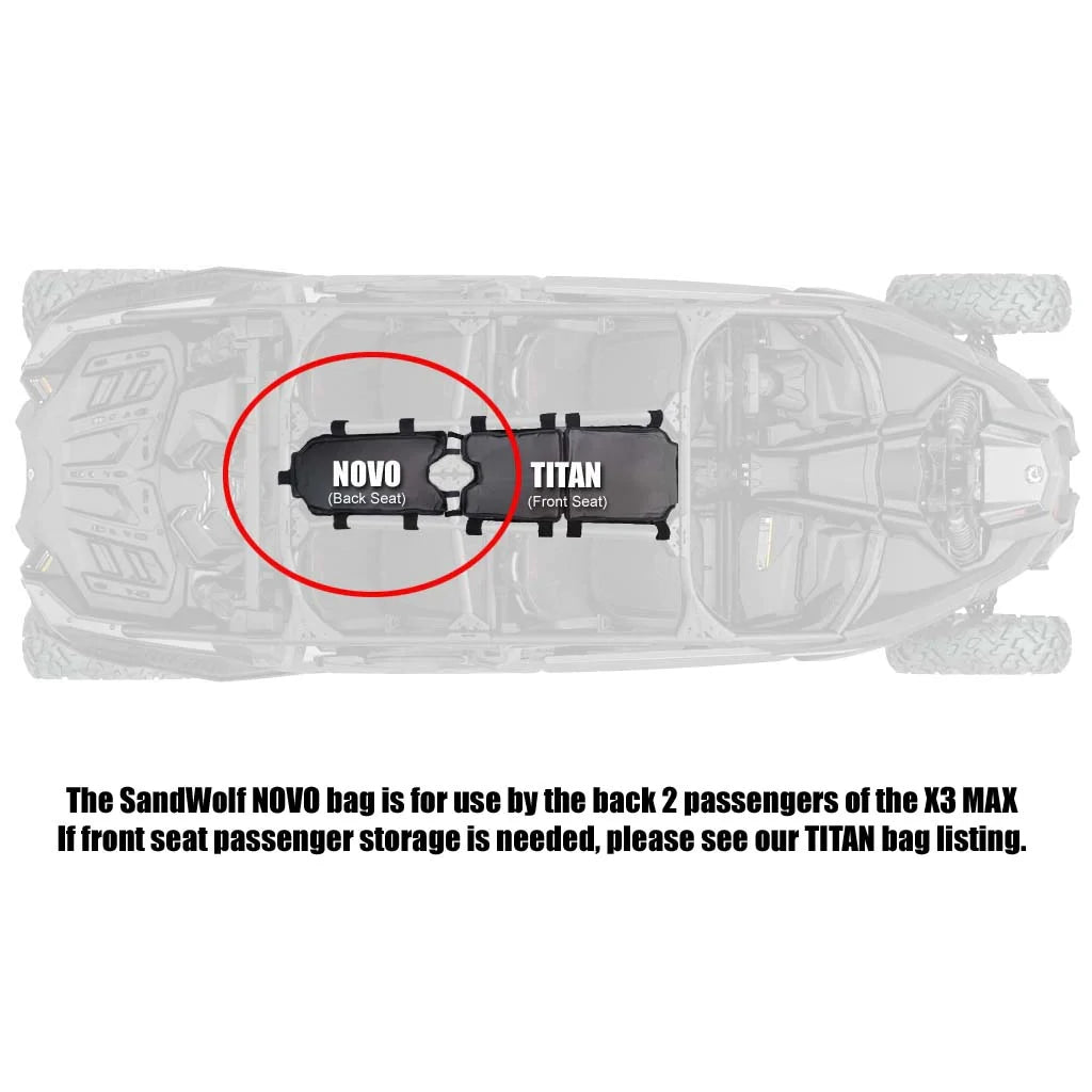 Novo Overhead Backseat Bag For CanAm Maverick X3 MAX 4 Seater