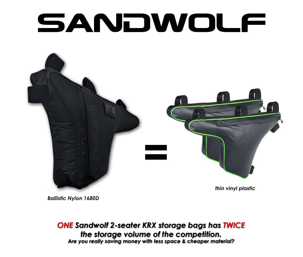 Sandwolf TRex 2.0 Ballistic Nylon 1680D Side Pillar Bag For Kawasaki KRX 1000 2-seater